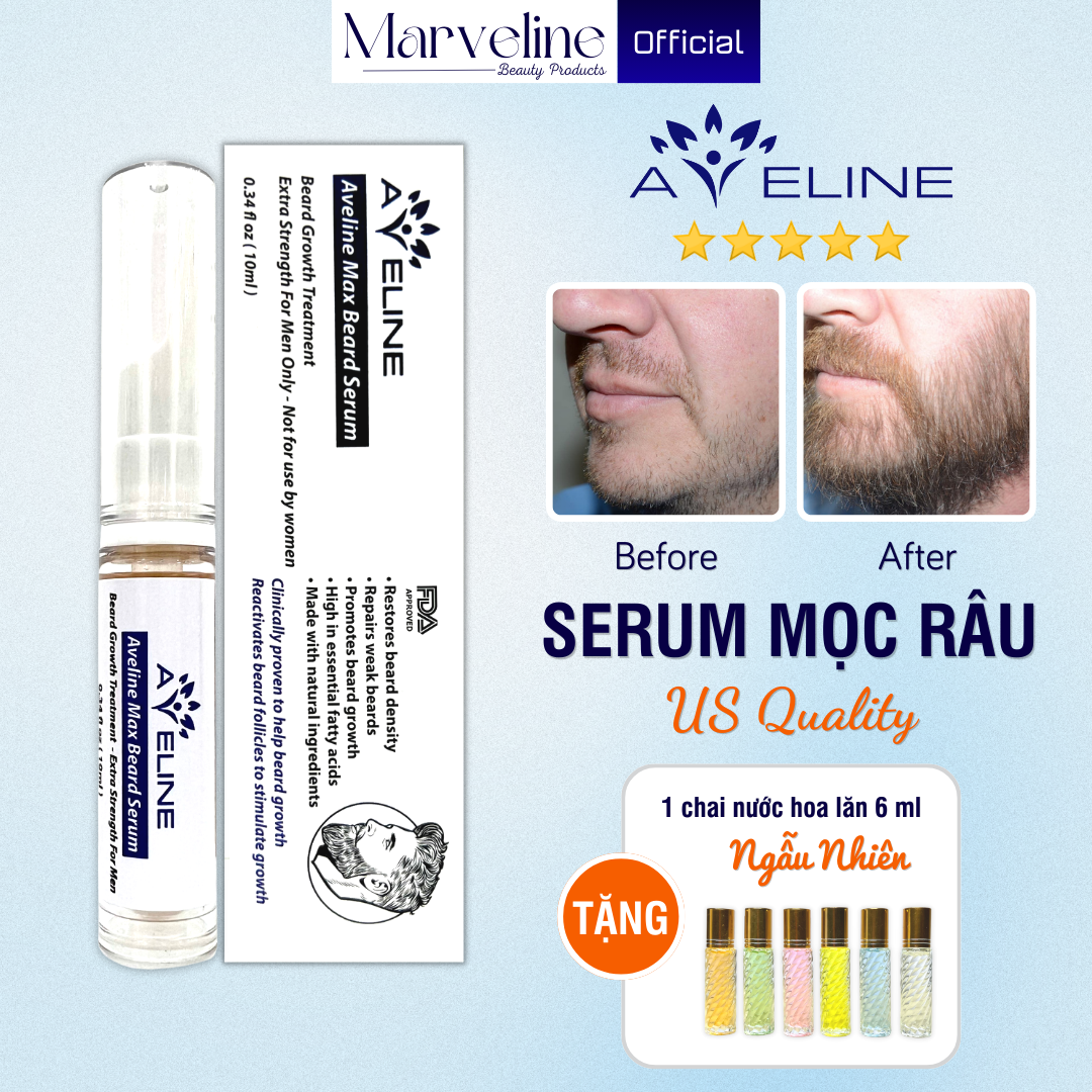 Serum mọc râu Aveline kích thích tăng trưởng râu của Mỹ khẳng định nét nam tính riêng