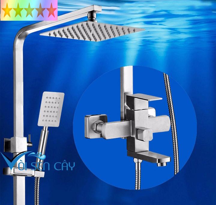 Bộ sen cây inox SUS 304 cao cấp, bộ sen tắm đứng, sen tắm inox