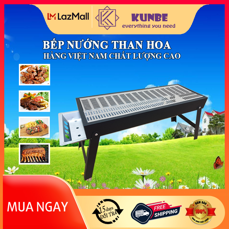 Bếp Nướng Than Hoa KUNBE Cải Tiến Với Bộ Khung Chắc Chắn Và Phên Nướng Inox Dễ Dàng Vệ Sinh