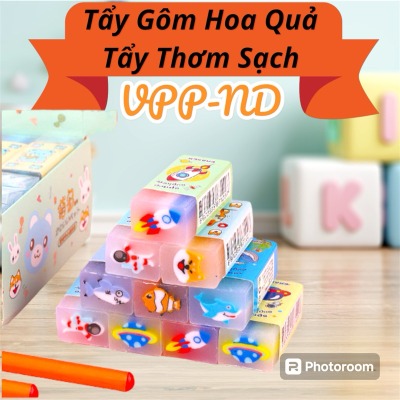 Combo 5 cục tẩy- gôm thơm các vị trái cây. tẩy sạch nét bút chì không bẩn tay