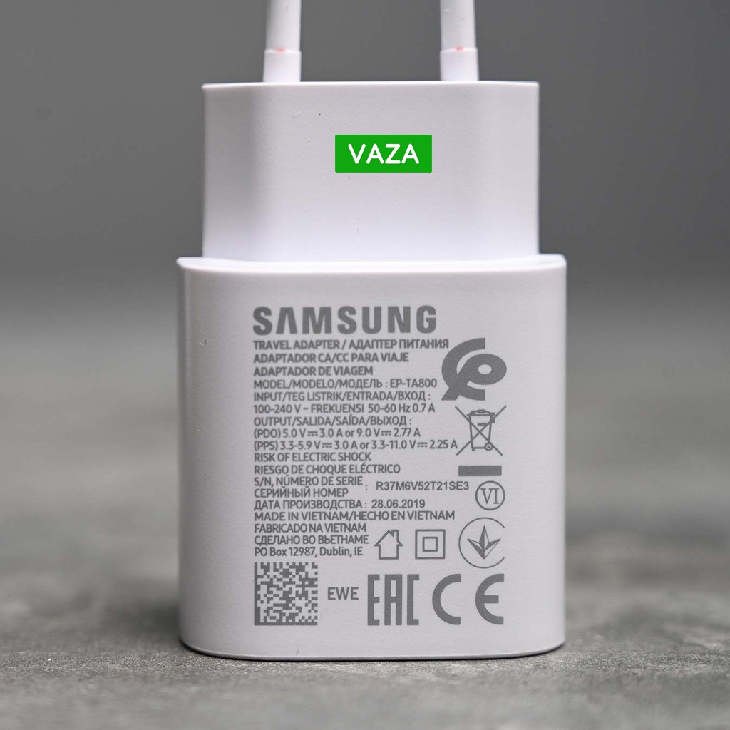 Bộ Sạc Nhanh Samsung 25W Chuẩn PD Cáp C-to-C 1M Bản Cho Galaxy S10 5G