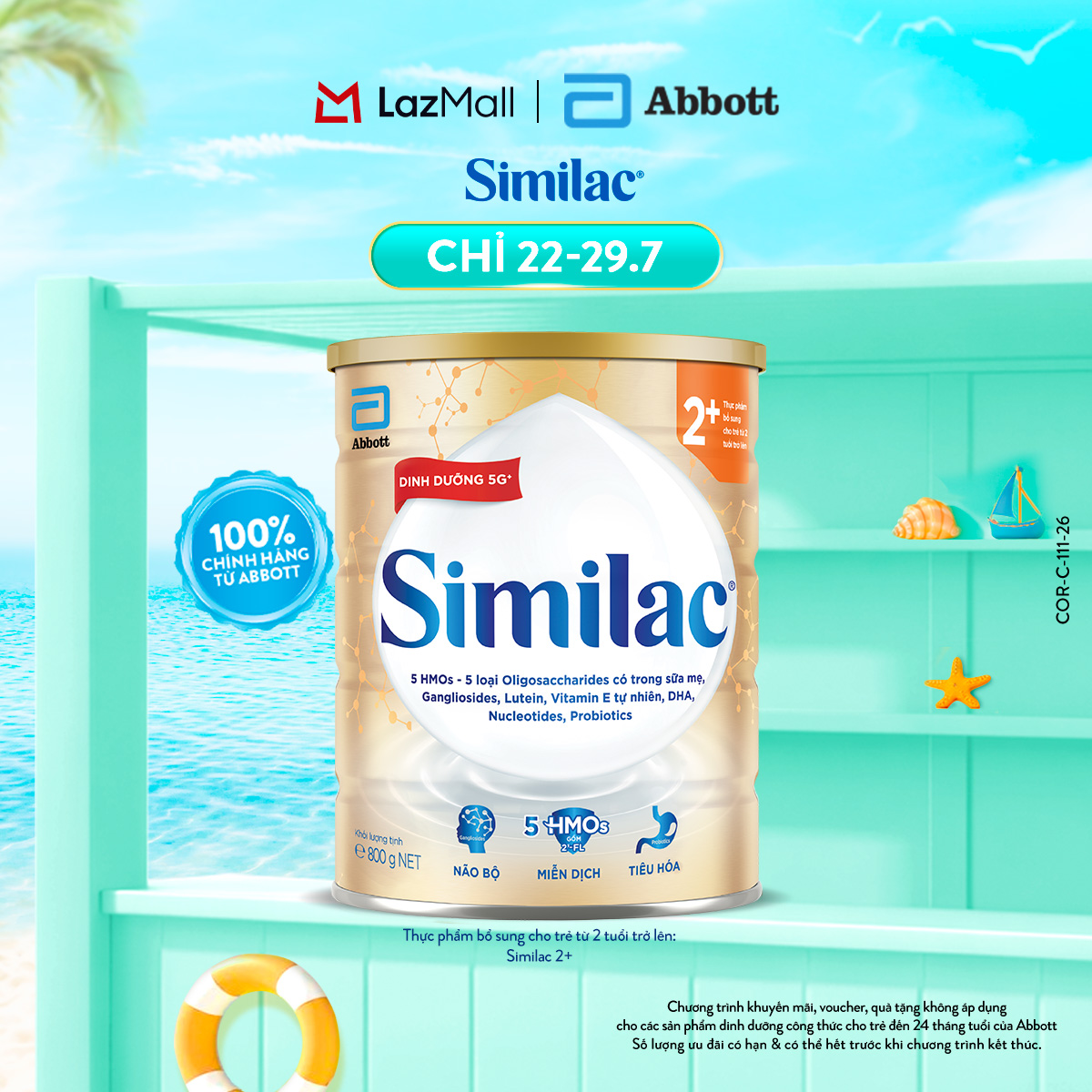 [CHỈ 22.7 - 29.7  GIÁ TỐT MUA NGAY-SLCH] Sữa bột Similac 2+ 800g đột phá dinh dưỡng 5G cho trẻ từ 2-6 tuổi (Bao bì thay đổi theo từng đợt nhập hàng)