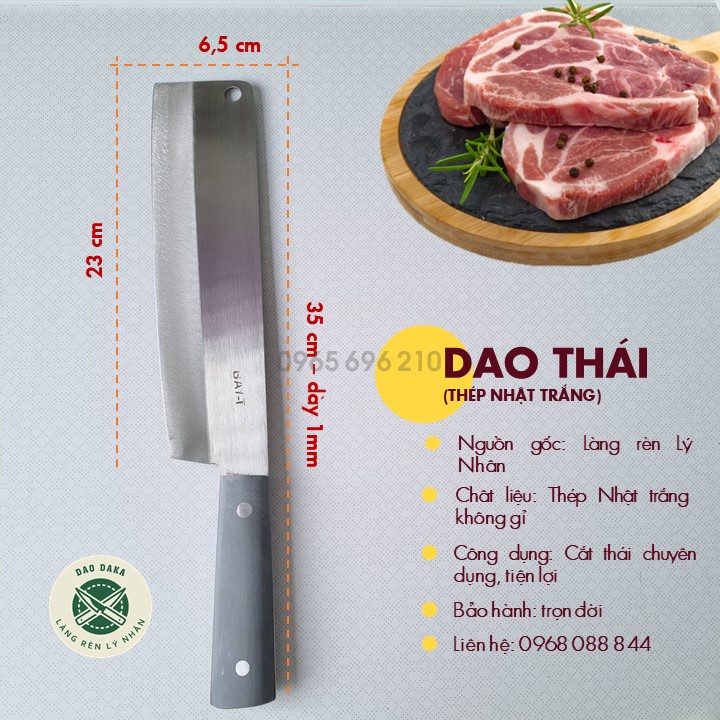 Dao chuyên thái thép Japan trắng không gỉ - Chuôi nhựa