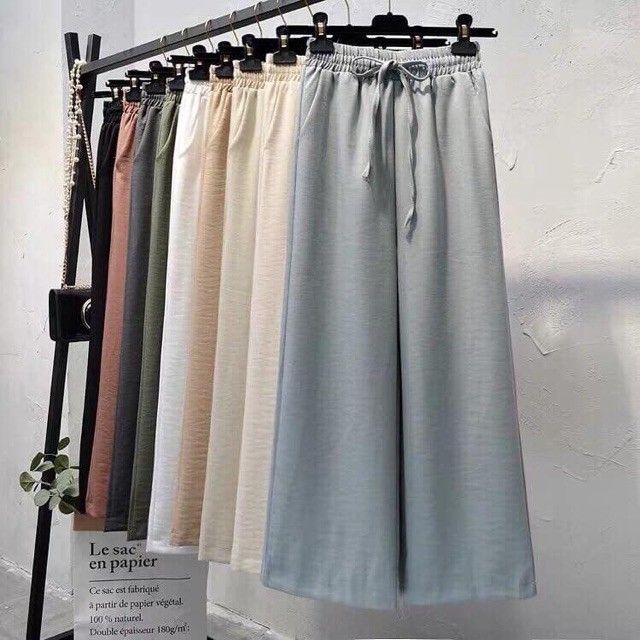 Quần ống sớ, Quần ống rộng, Quần culottes dáng dài chất đũi đẹp, thoáng mát, dễ chịu