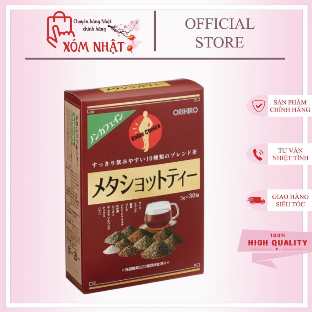 Trà Meta Shot Tea Orihiro hỗ trợ giảm cân 30 gói hộp - Hàng chính hãng