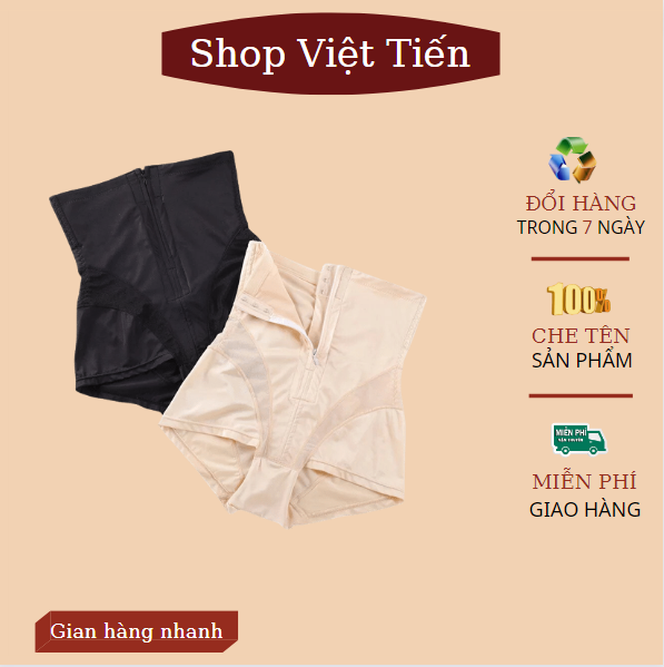 Quần gen nịt bụng định hình kéo khóa chất siêu đẹp có móc cài,với thiết kế 3 nấc cài giảm 3-4cm vòng eo ngay lập tức VT-14 Việt Tiến