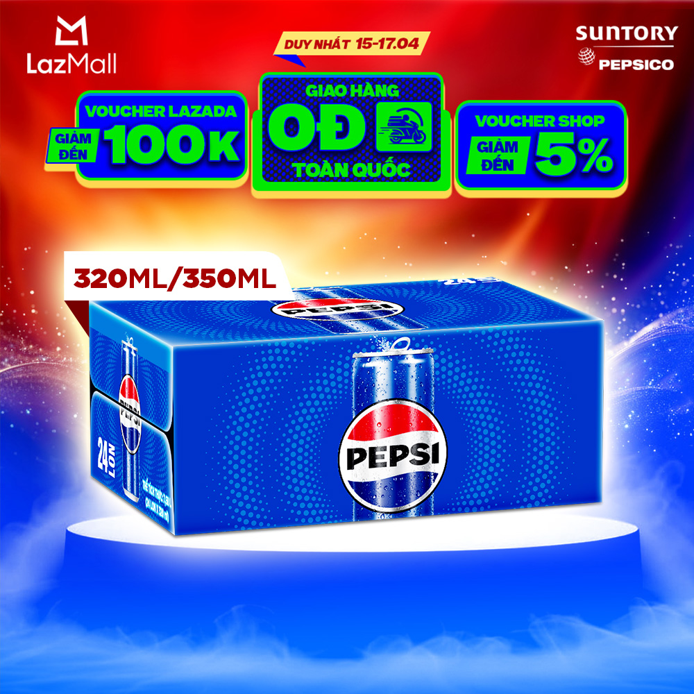 [SALE ĐẠI LỄ] Thùng Nước Ngọt Giải Khát Có Gaz Pepsi (320ml/lon hoặc 350ml/lon)