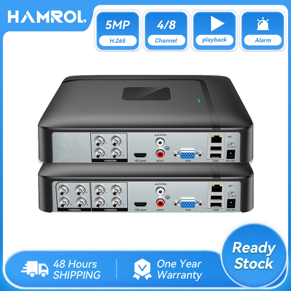 [Phụ kiện số Hamrol] Đầu ghi hình Hamrol AHD/N DVR với 4 kênh 8 camera quan sát, độ phân giải 5MP-N, có chức năng 5 trong 1 với máy quay rõ nét giám sát an toàn trong gia đình - INTL