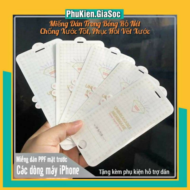 Miếng dán ppf trong suốt phục hồi vết xước mặt trước iphone hàng xịn 4 lớp - đủ dòng iphone
