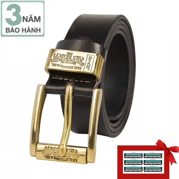 [Nhấn vô để lấy mã giảm giá thêm 25%] Dây nịt da bò nguyên tấm 1 lớp đầu khóa đồng Ruby Luxury tặng kèm 6 lưỡi dao cạo râu trị giá 60.000 đ
