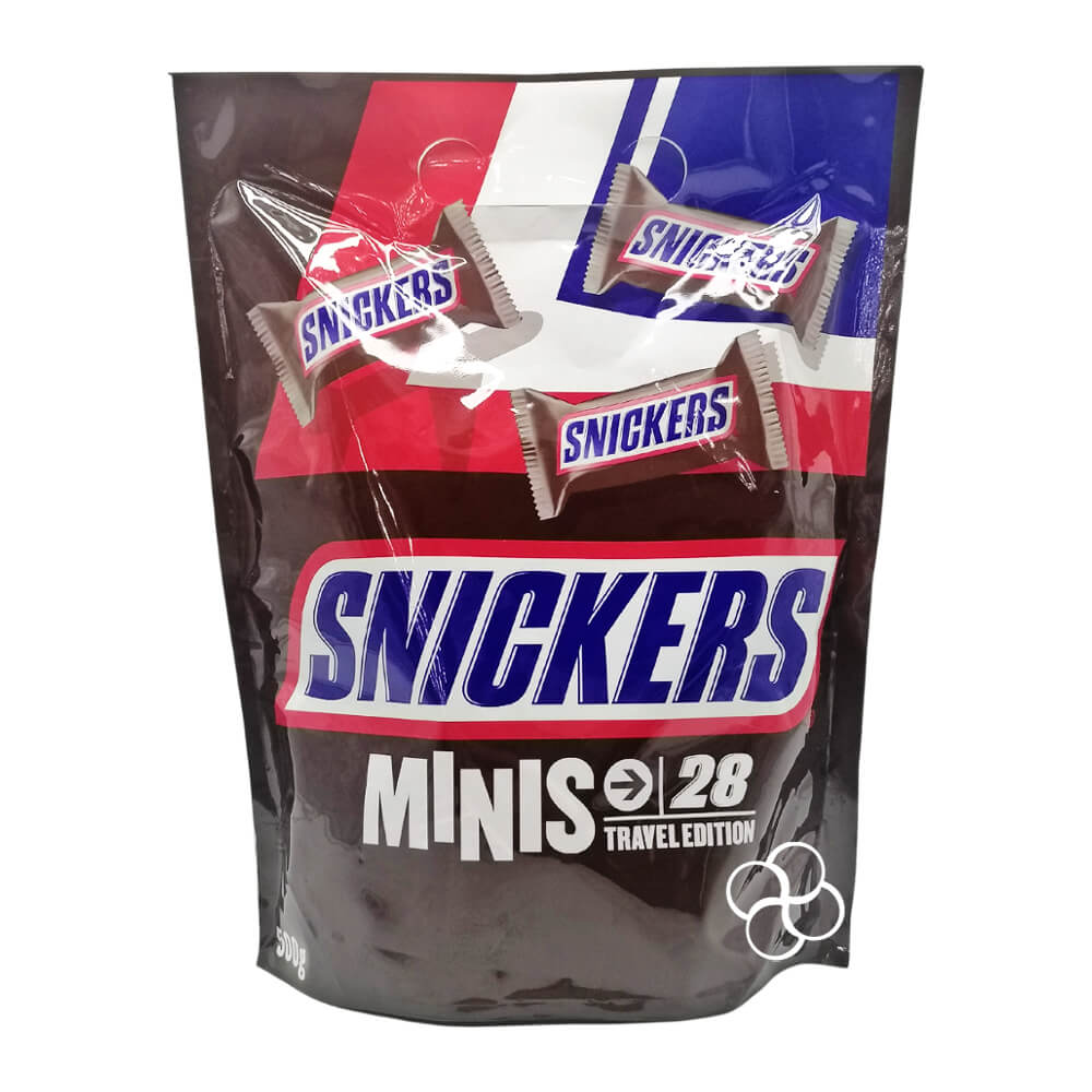 Socola Snickers Milk Chocolate Peanuts Caramel Nougat Miniatures của Đức gói 500gr