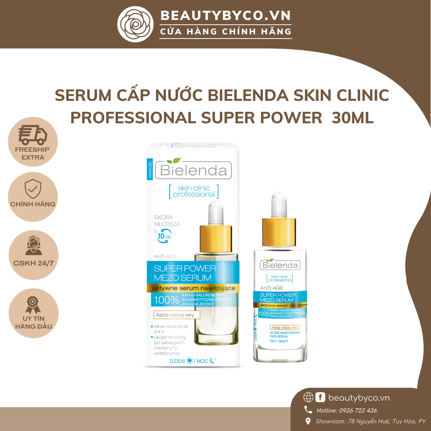 Serum Bielenda Power Mezo dành cho da khô,cấp ẩm,phục hồi