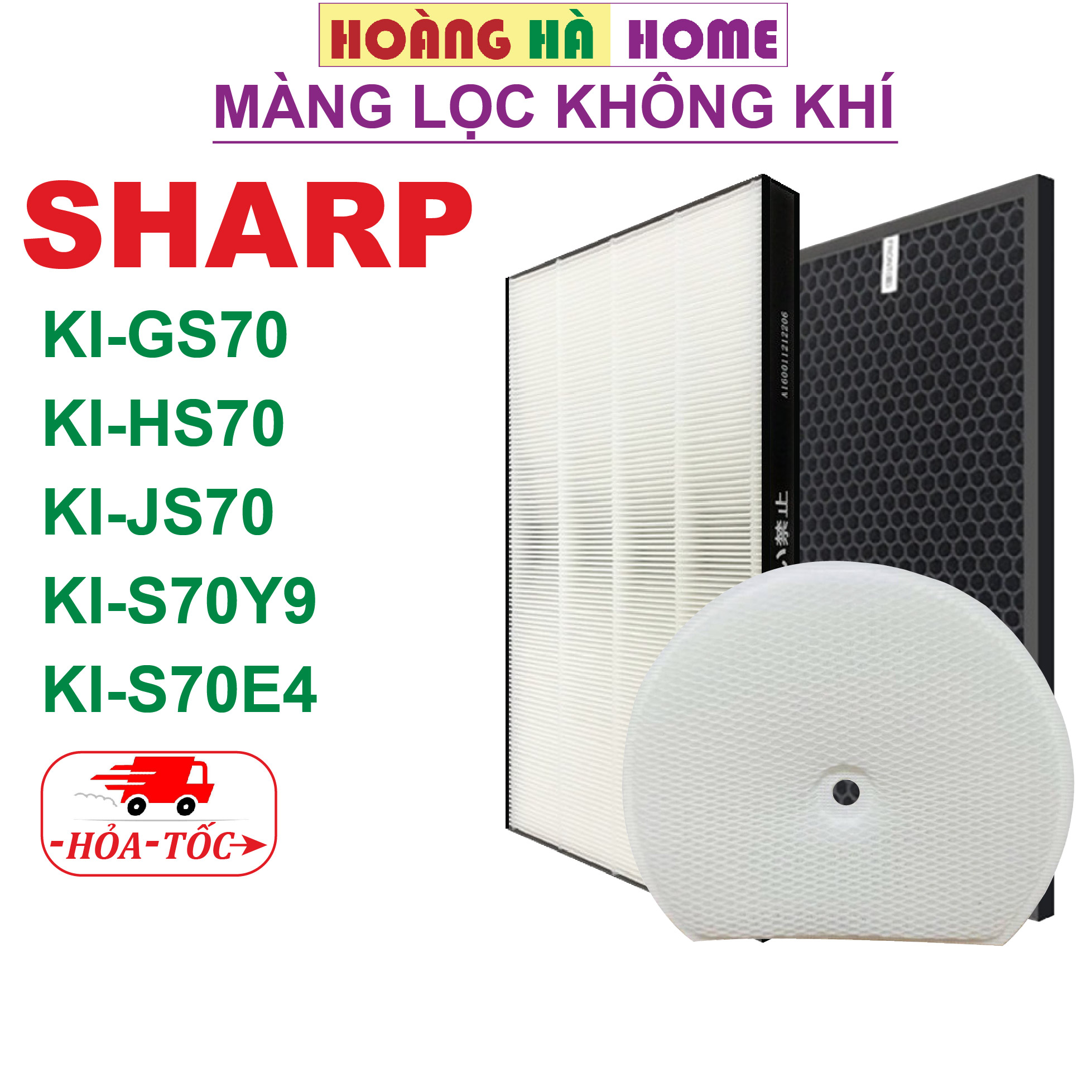 Màng lọc không khí sharp KI-GS70 HS70 JS70 S70Y9, Màng lọc hepa sharp màng lọc bù ẩm sharp màng lọc than hoạt tính sharp