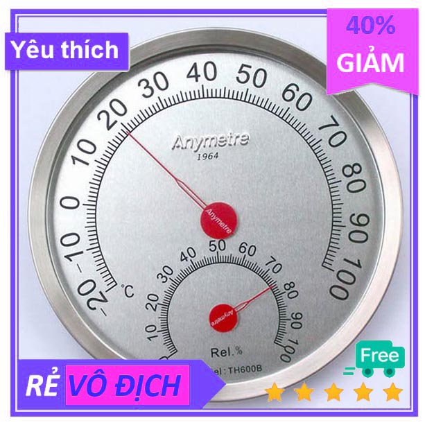 Nhiệt ẩm kế Anymetre TH600B Hàn Quốc full vành thép đo nhiệt độ độ ẩm chính xác độ bền cao
