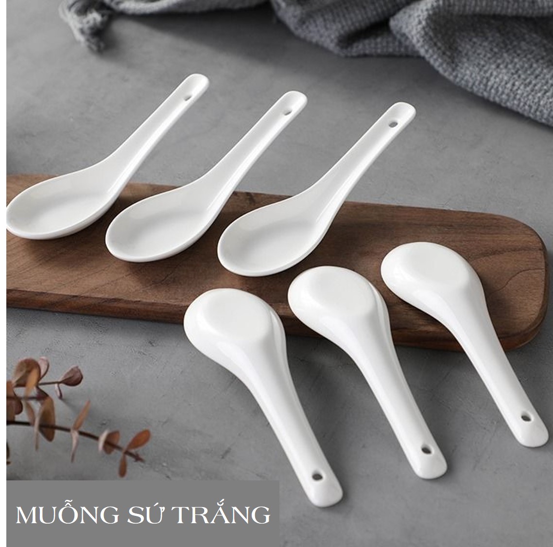 10 Muỗng gốm sứ trắng ngọc cao cấp