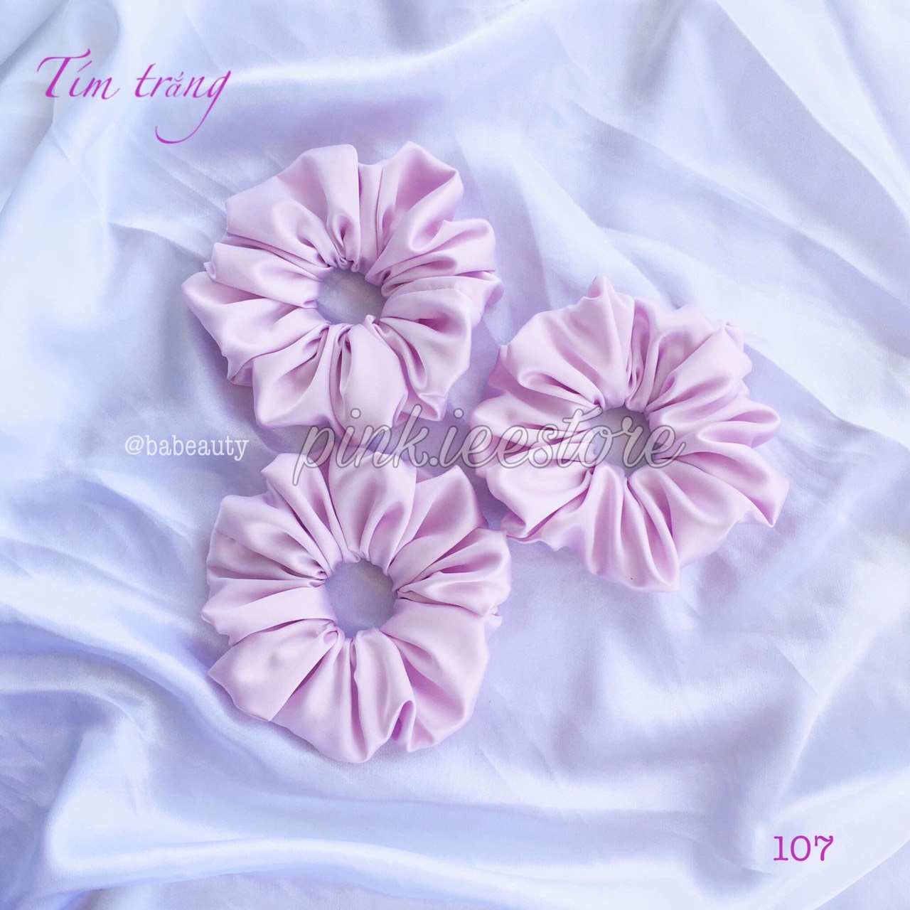 Scrunchies phi bóng bảng màu mới- cột tóc hottrend