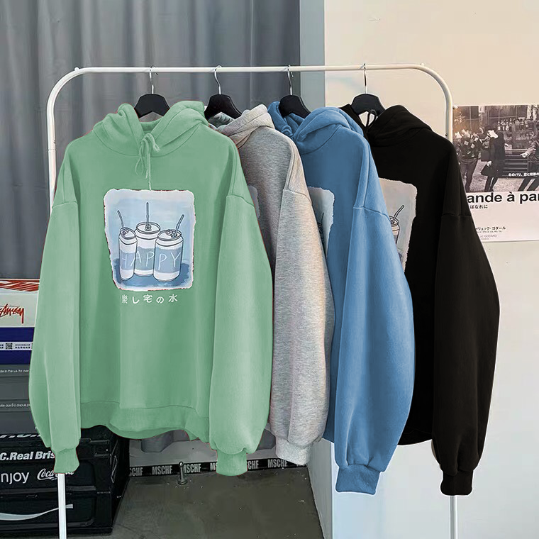 Áo hoodie nỉ bông chui đầu nam nữ phong cách Hàn Quốc - Áo khoác hoodie có mũ 2 lớp dáng rộng SW300