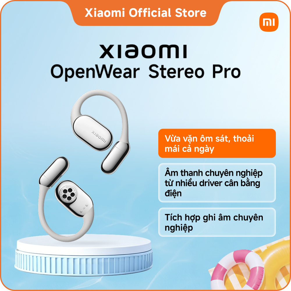 [New]Xiaomi OpenWear Stereo Pro | Vừa vặn ôm sát, thoải mái cả ngày | Âm thanh chuyên nghiệp từ nhiều driver cân bằng điện | Chống rò âm vượt trội,  giữ trọn âm thanh cho riêng bạn | Tích hợp ghi âm chuyên nghiệp
