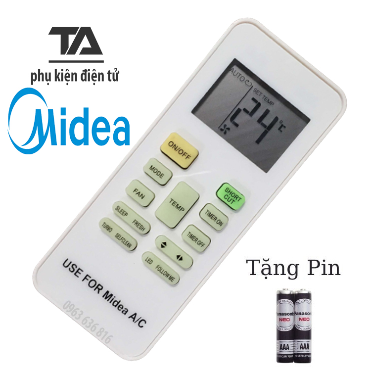 ✔ Remote Điều khiển điều hòa Midea - Hàng Tốt