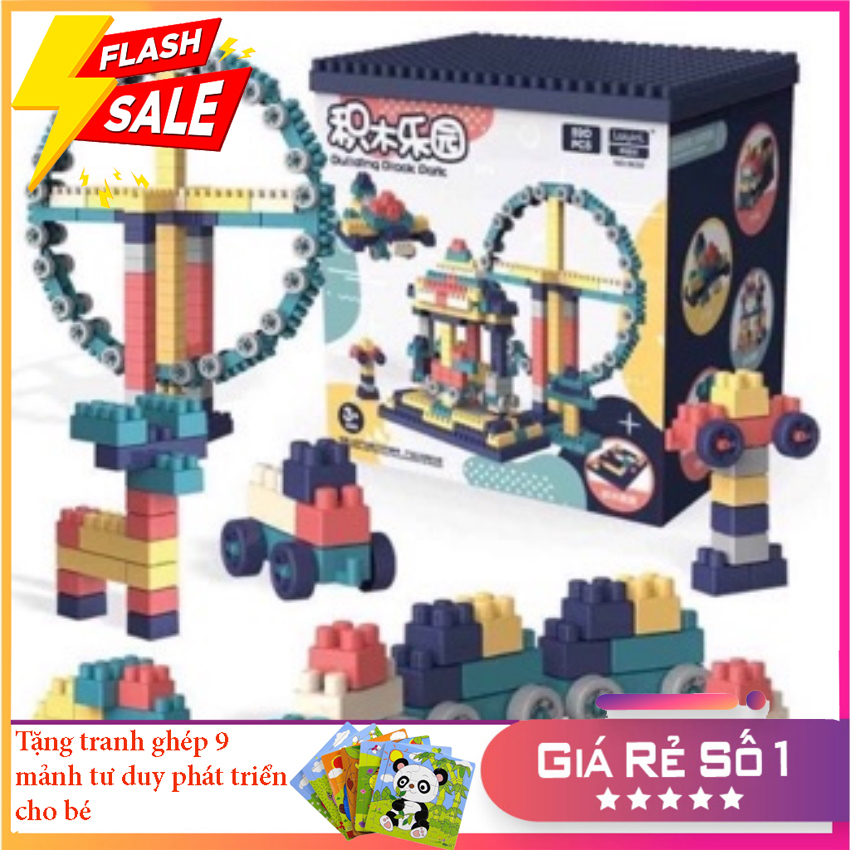 [FLASH SALE] lego 520 chi tiết- Đồ chơi lắp ghép phát triển trẻ toàn diện - [HÀNG LOẠI 1] Bộ xếp hình Lego Vòng Quay Khồng Lồ Tặng tranh ghép 9 mảnh tư duy phát triển cho bé