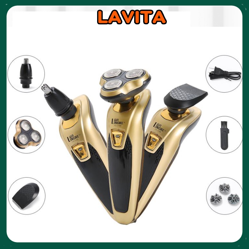Máy cạo râu đa năng 3 trong 1 cắt tóc cạo râu tỉa lông dùng sạc usb - lavita