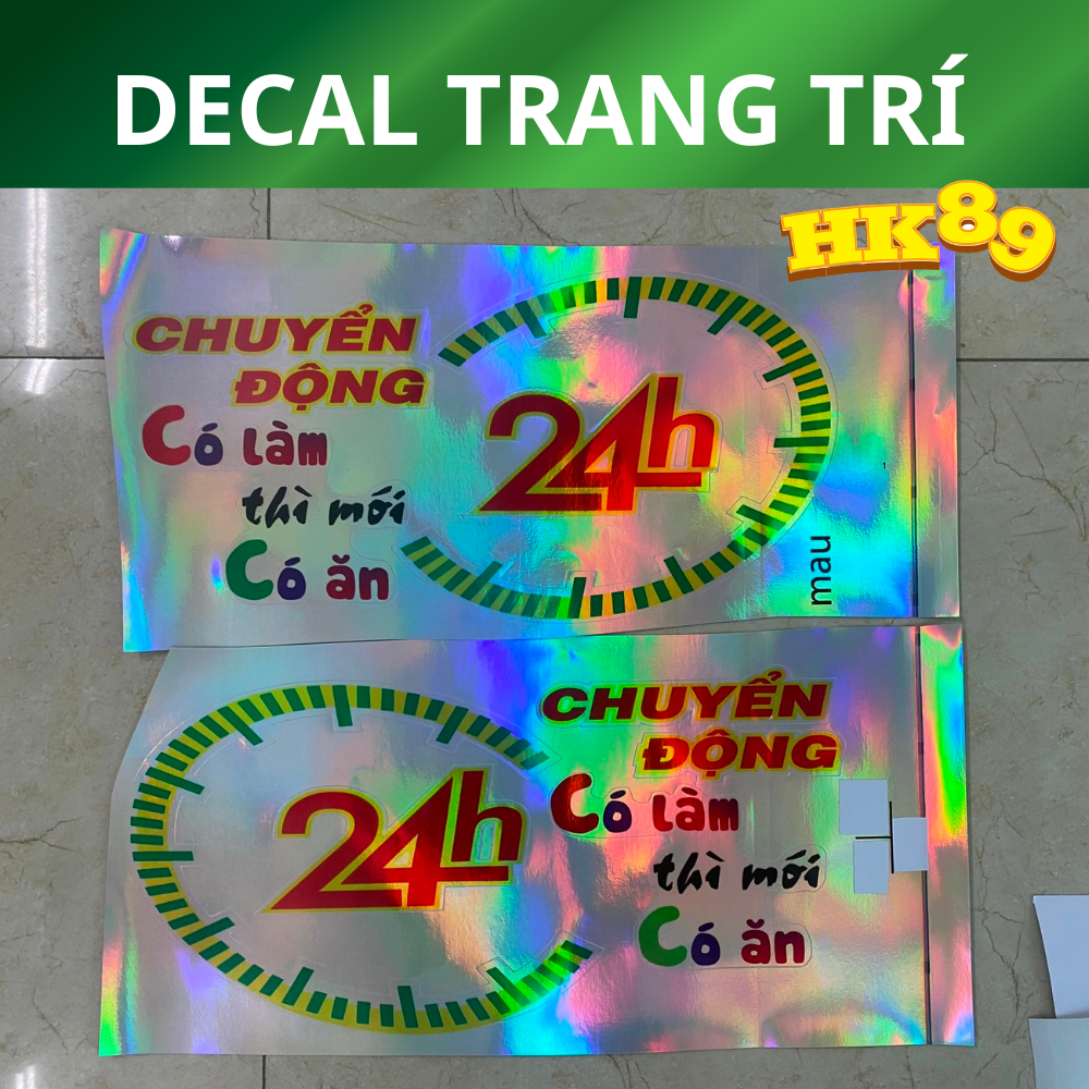 Tem xe vtv chuyển động 24h có làm mới có ăn - tem dán xe ô tô, xe tải