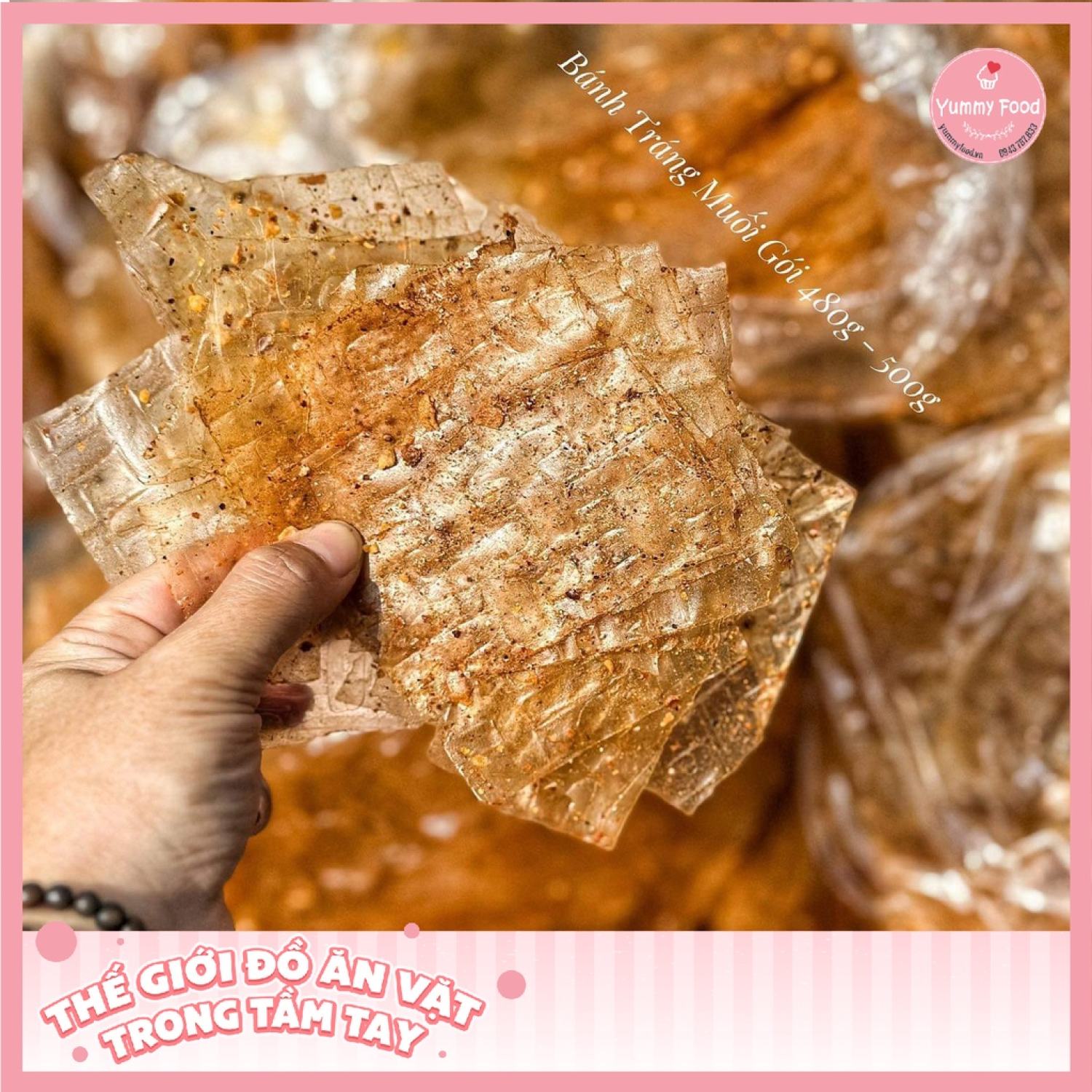 Bánh tráng muối tỏi 480-500gr