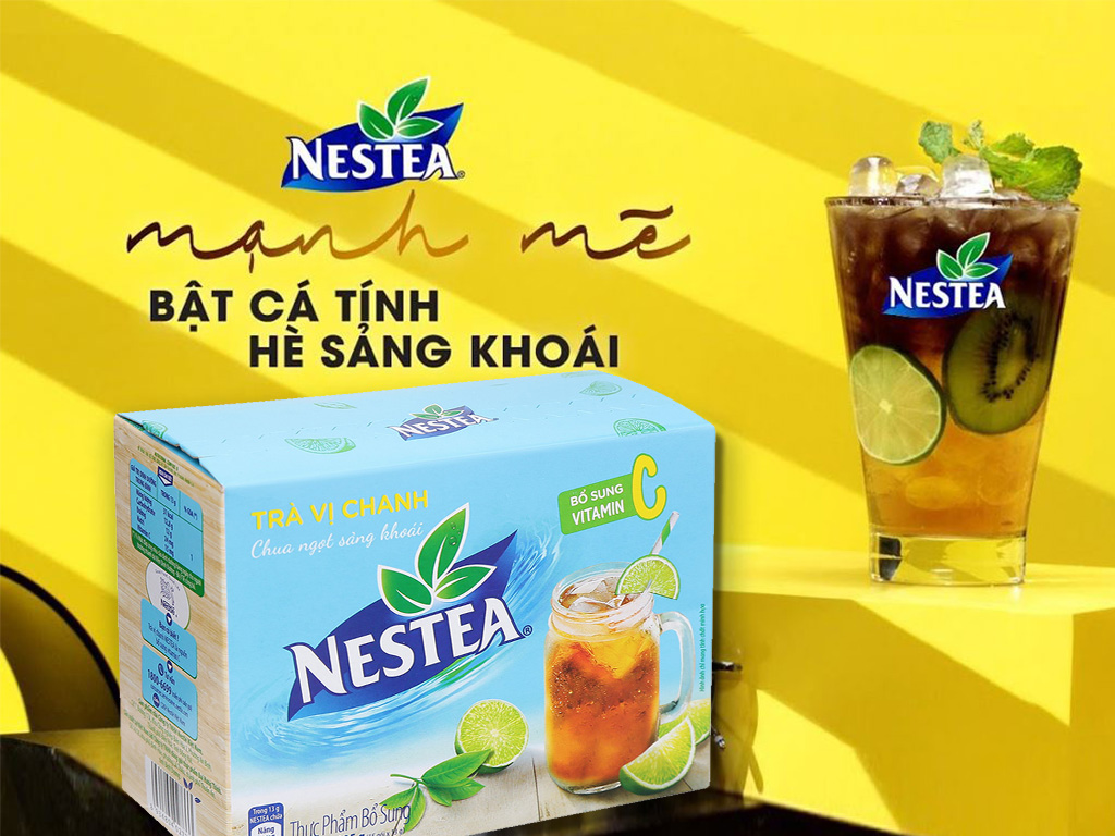 [HN] Trà vị chanh Nestea chua ngọt sảng khoái hộp 195g (15 gói x 13g)