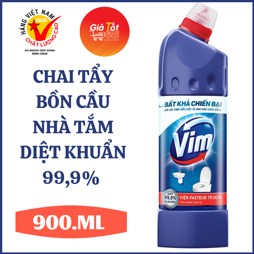 [HCM][HÀNG CHÍNH HÃNG] Chai tẩy bồn cầu Vim diệt khuẩn 900ml - Nước Vim diệt khuẩn 500ml VIM DIỆT VI-RÚT SARS-COV-2 TRONG 10 GIÂY - Chai tẩy rửa bồn cầu Vim - Tẩy rửa cực mạnh - Giá sỉ tại - Giá tốt 168