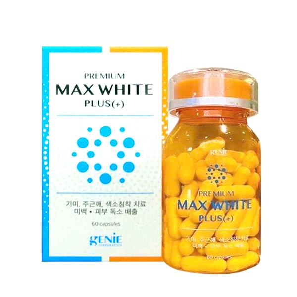 [chính hãng] viên uống trắng da max white plus genie 60 viên,