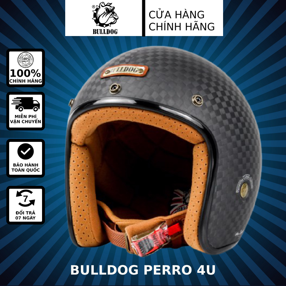Mũ bảo hiểm Bulldog Heli Carbon - Carbon nhám