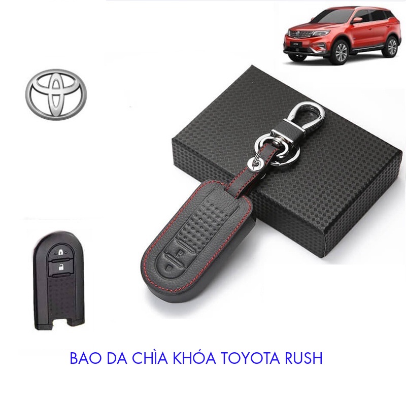 Bao da chìa khóa toyota rush logo 3d