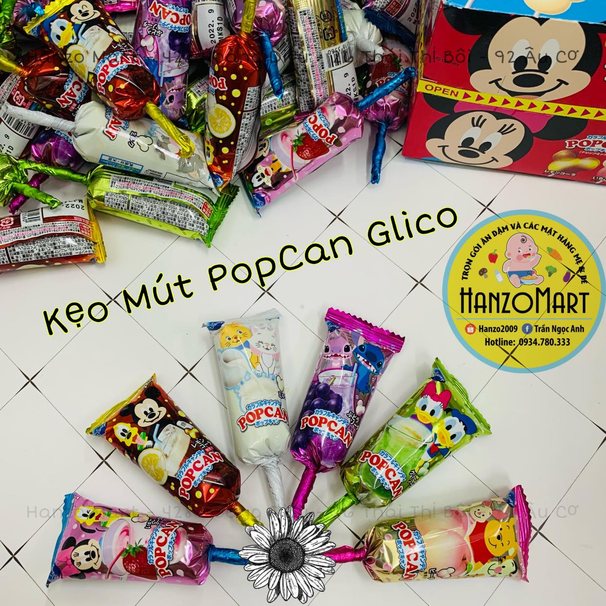 Kẹo mút Popcan Glico vị trái cây Nhật Bản cho bé