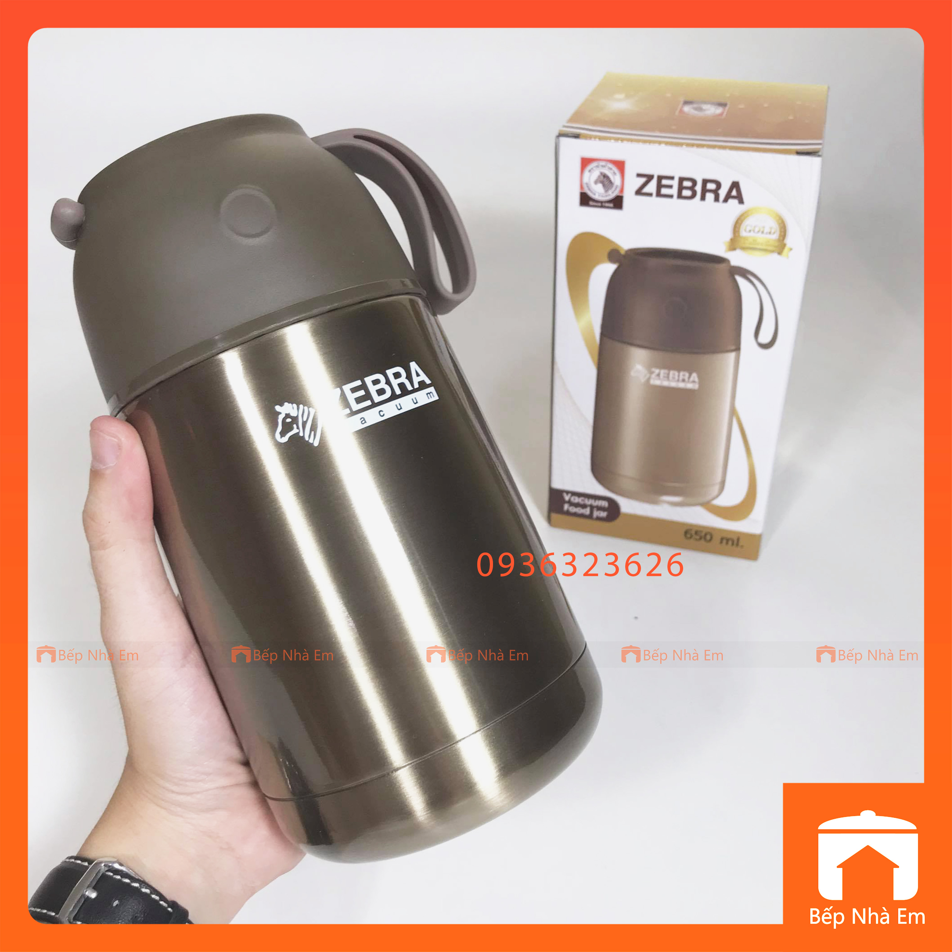 Camen - bình ủ cháo zebra vaccum 0.65l - 123006 -hàng nhập khẩu thái lan