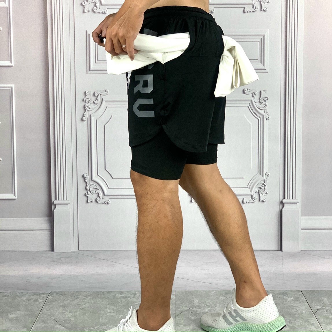 Quần Short 2 lớp thể thao nam tập Gym ASRV - Hàng VNXK - Cường Thanos Sport thế giới đồ tập, quần áo thể thao tập gym