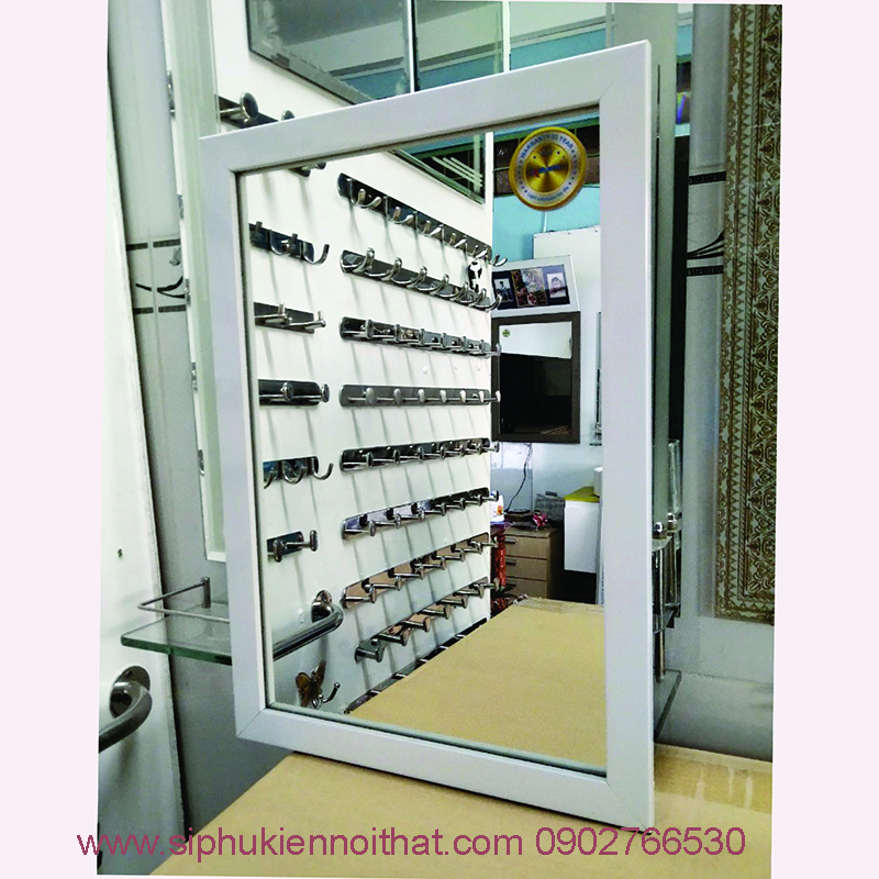 Gương soi khung gỗ nhiều màu kt 35x50cm