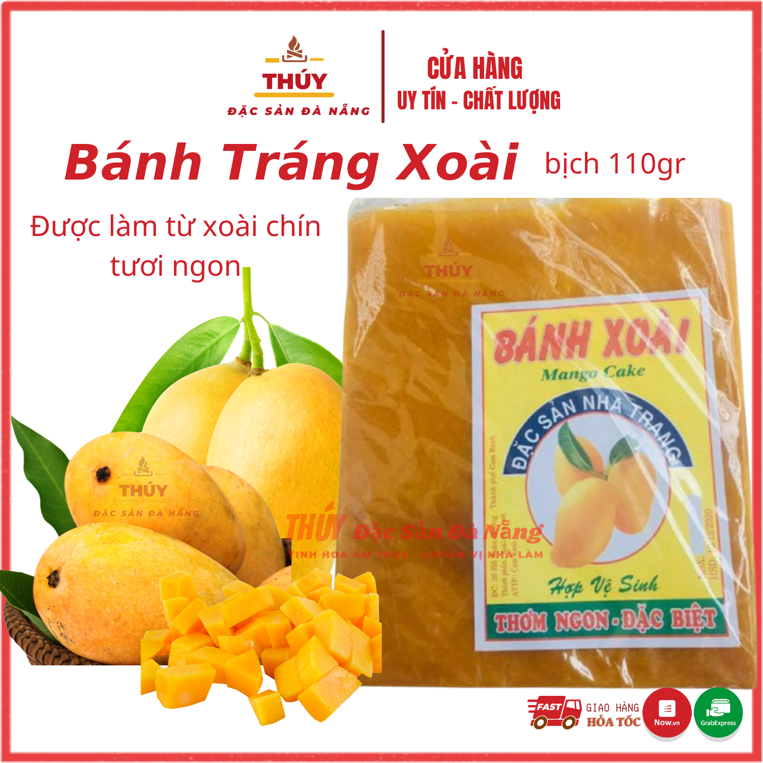 Bánh xoài dẻo nha trang bịch 130gr vị chua chua ngọt ngọt thơm mùi xoài ăn dẻo dẻo dai dai