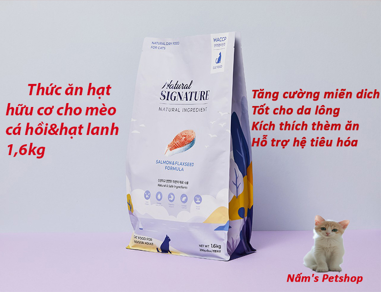 Natural Signature vị 1,6kg thức ăn hạt hữu cơ cho mèo, xuất xứ Hàn Quốc