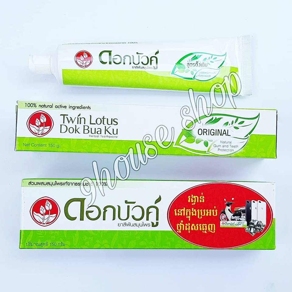Kem đánh răng thảo dược twin lotus dok bua ku 150g thái lan