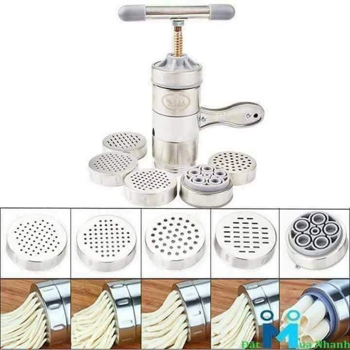 Khuôn Làm Bánh Lọt, Dụng Cụ Làm Bún Mì Tươi 5 Đầu Inox Cao Cấp, Máy Làm Bún Mì Mini Gia Đình An Toàn, dụng cụ làm mì, máy làm mì Chất Lượng, Hiệu Quả