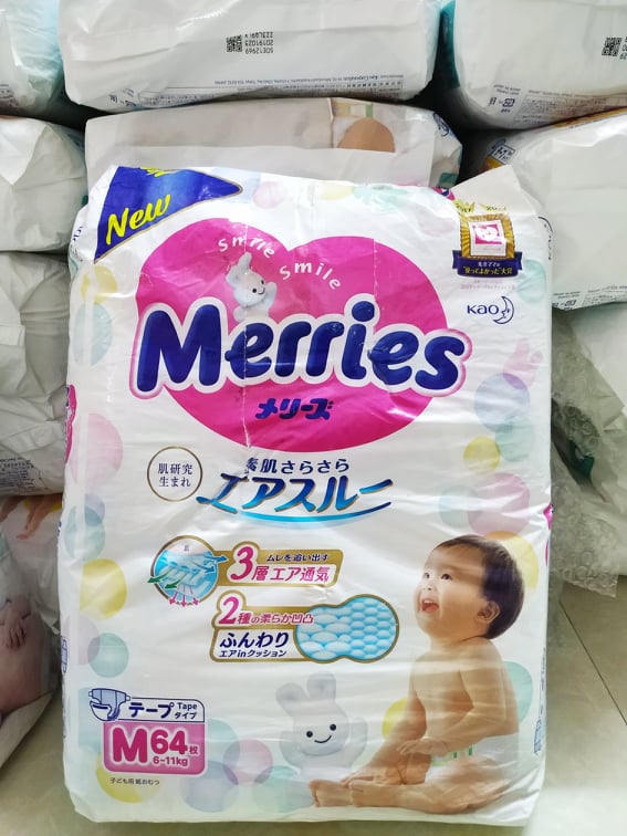 [FREE SHIP] Bỉm Merries Nội địa Nhật Đủ size - Tã dán/ tã quần - M64 tã dán - BABY DIAPER SIZE M (6-11kg) MERRIES - MIESHOP