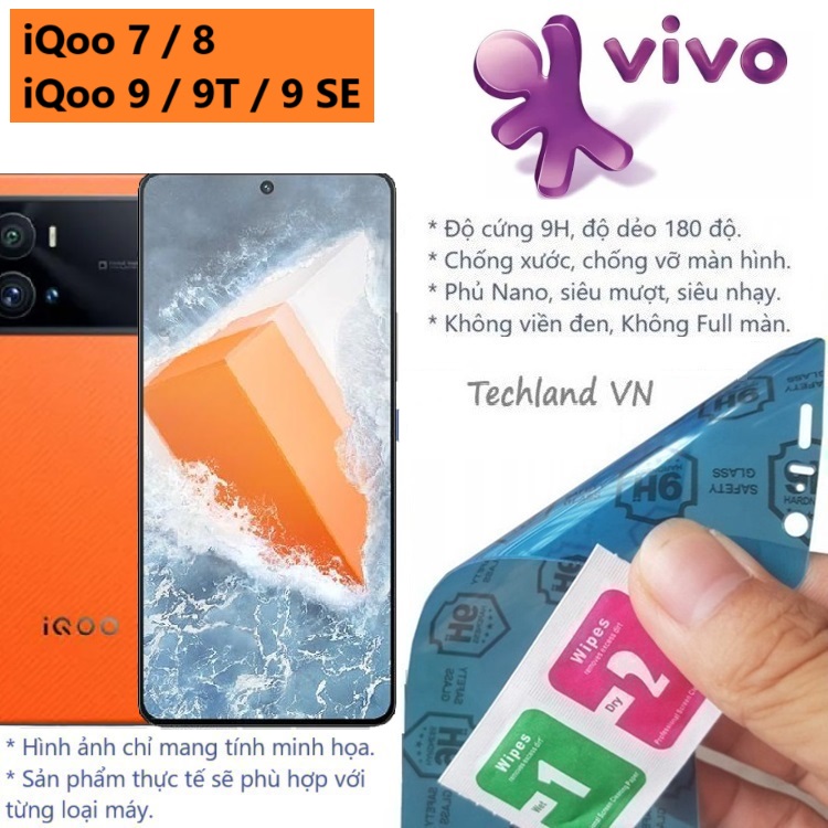 Cường Lực Phủ Nano Vivo iQoo 7 / 8 / 9 / 9T / 9SE 5G - Trong Suốt, Không Full Màn, Không Viền Đen