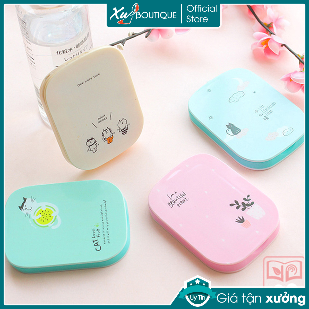 Hộp Gương Mini Cầm Tay Kèm Lược Trang Điểm Tiện Lợi