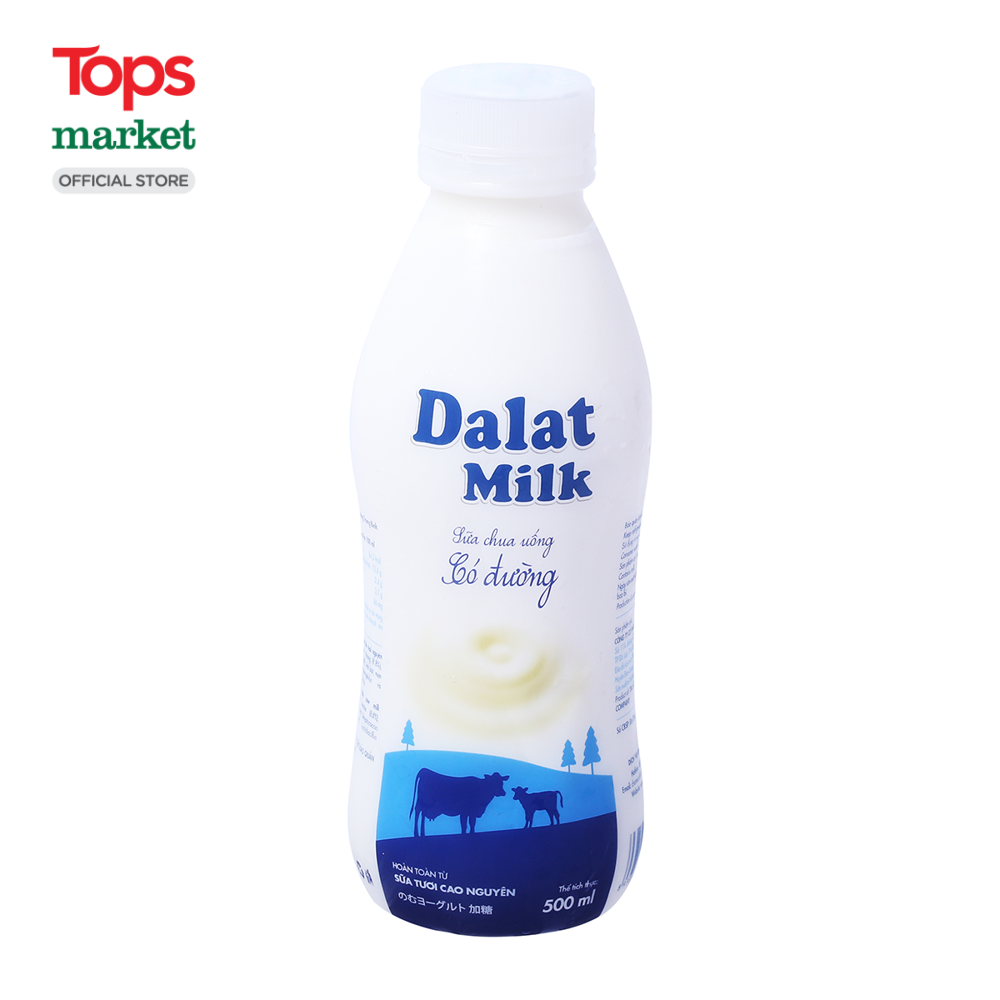Sữa Chua Uống Dalatmilk Có Đường 500ML - Siêu Thị Tops Market
