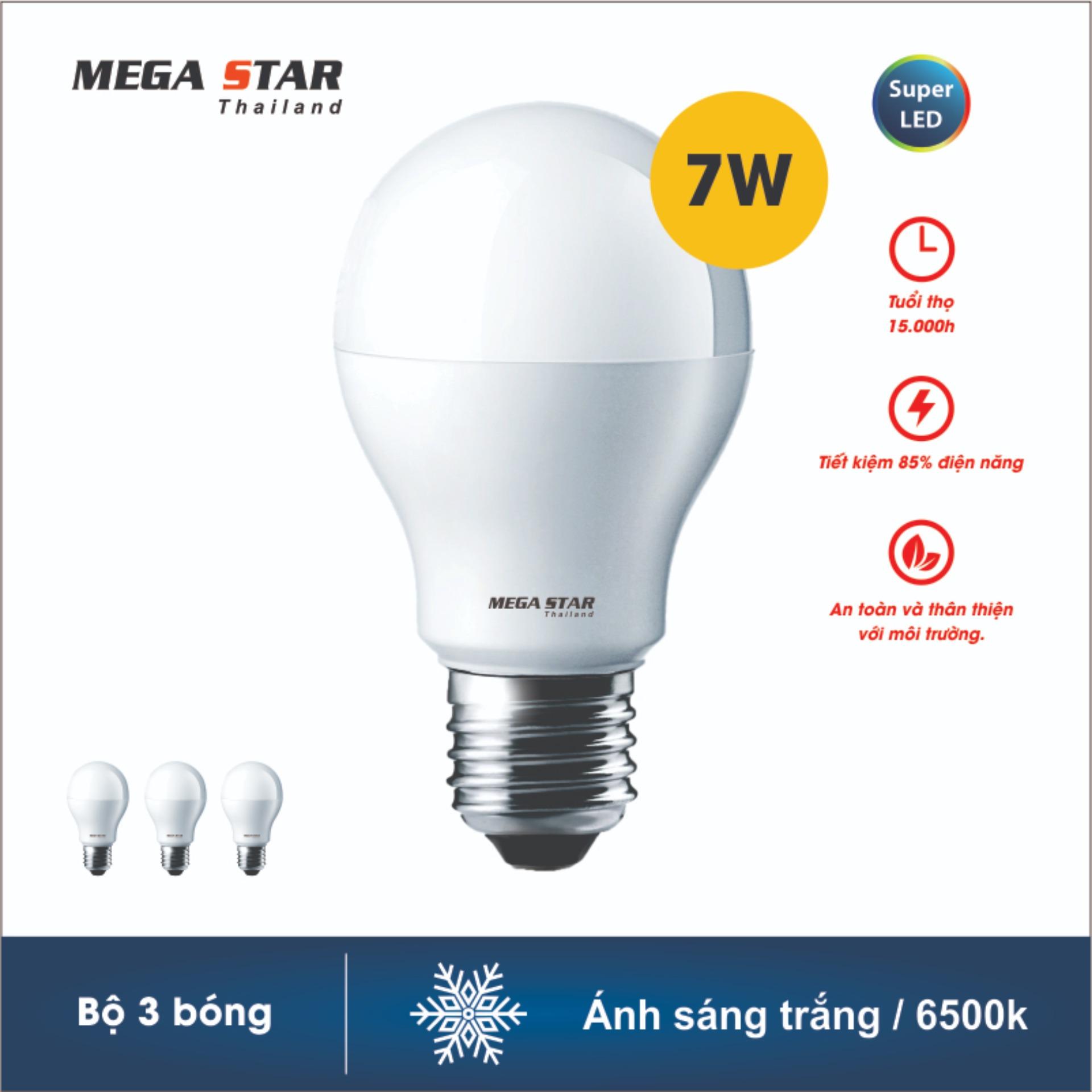 Combo 3 bóng đèn megastar ledbulb 7w e27 6500k hoặc 3000k