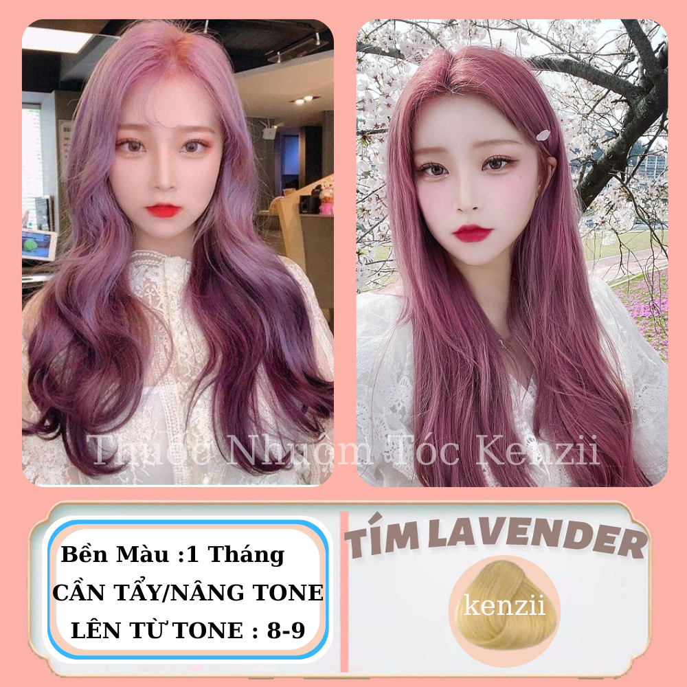 Thuốc Nhuộm Tóc Tím Lavender Tặng Trợ Nhuộm Kenzii Lên Từ Tone 8 - 9 | Thuốc Nhuộm Tóc Màu Tím Lavender