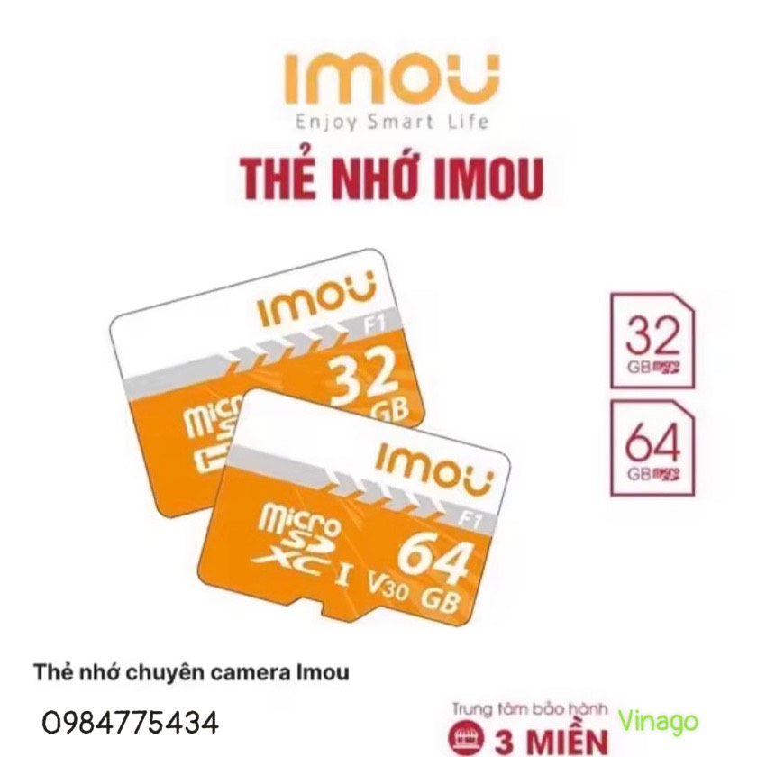Thẻ nhớ camera 64gb 32gb dành cho camera imou, ezviz... chính hãng bảo hành 24 tháng