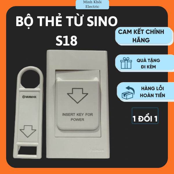 Bộ thẻ từ Sino Vanlock S18501,bộ chìa khóa ngắt điện Sino Vanlock,công tắc thẻ từ Sino S18,chìa khóa bộ công tắc ngắt điện,bộ tiết kiệm điện,khóa thẻ từ,công tắc tiết kiệm năng lượng,công tắc nguồn khách sạn,khóa điện tử