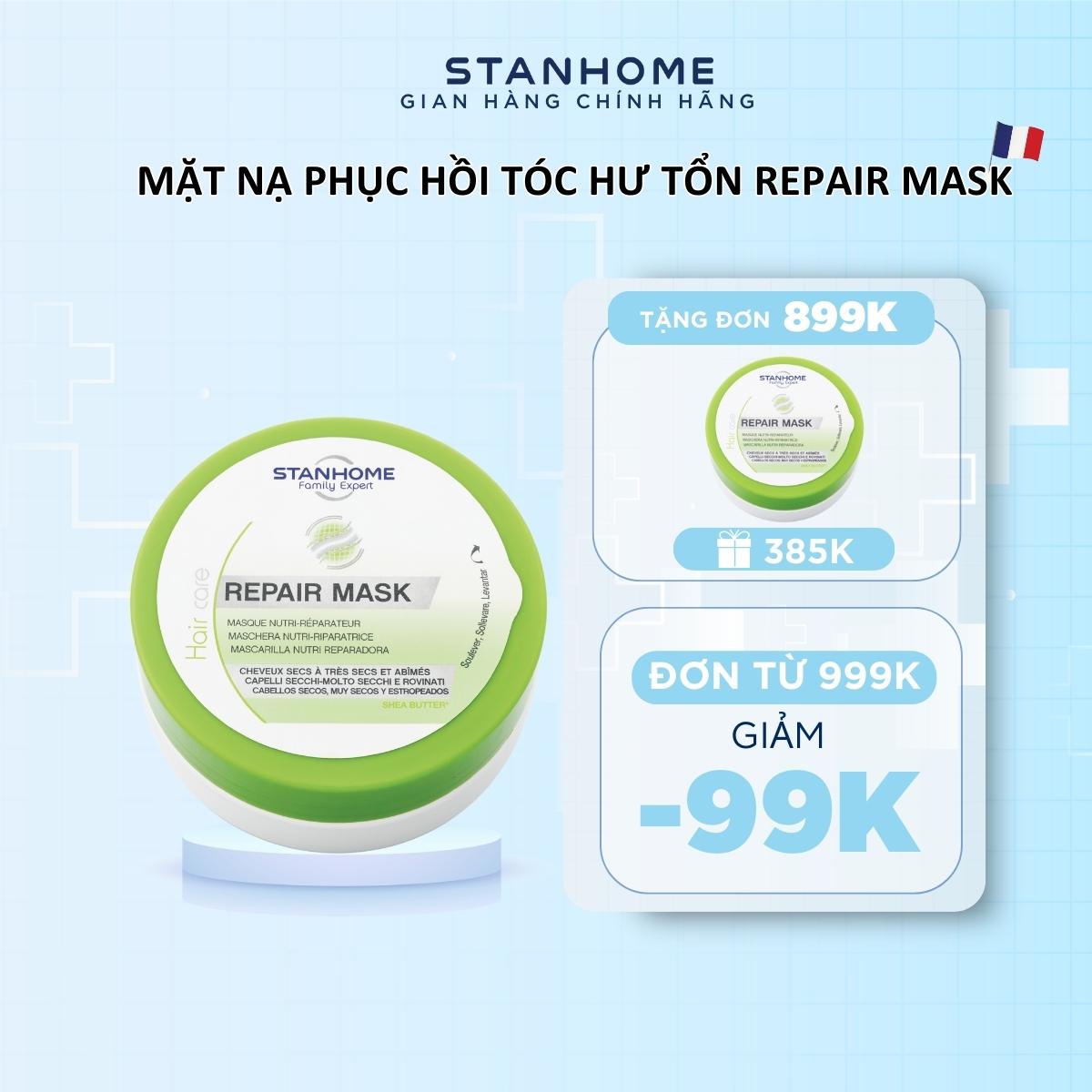 Kem ủ tóc phục hồi hư tổn stanhome repair mask giúp tóc mượt hơn giảm gãy rụng chẻ ngọn 150ml