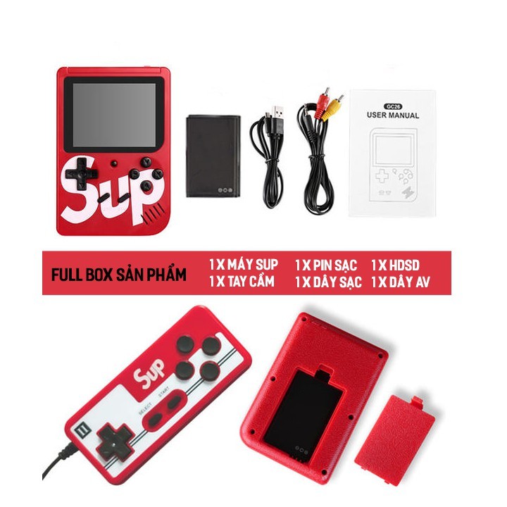 Máy chơi game đôi Sup 400 - Tặng kèm tay game - Máy Chơi Game Sup, Máy Game Cầm Tay (Màu Ngẫu Nhiên)